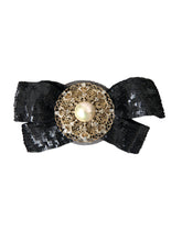 Dolce & Gabbana Black Sequin Pearl Handmade Brooch Hair Pin -   -  Dolce & Gabbana.
